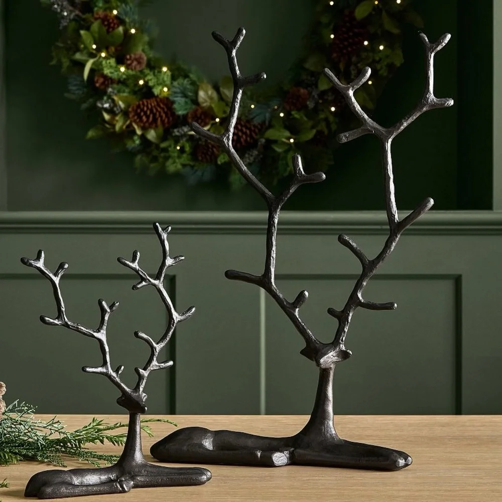 Set off 3 / Pottery Barn/ Bronze Sculpted Reindeer